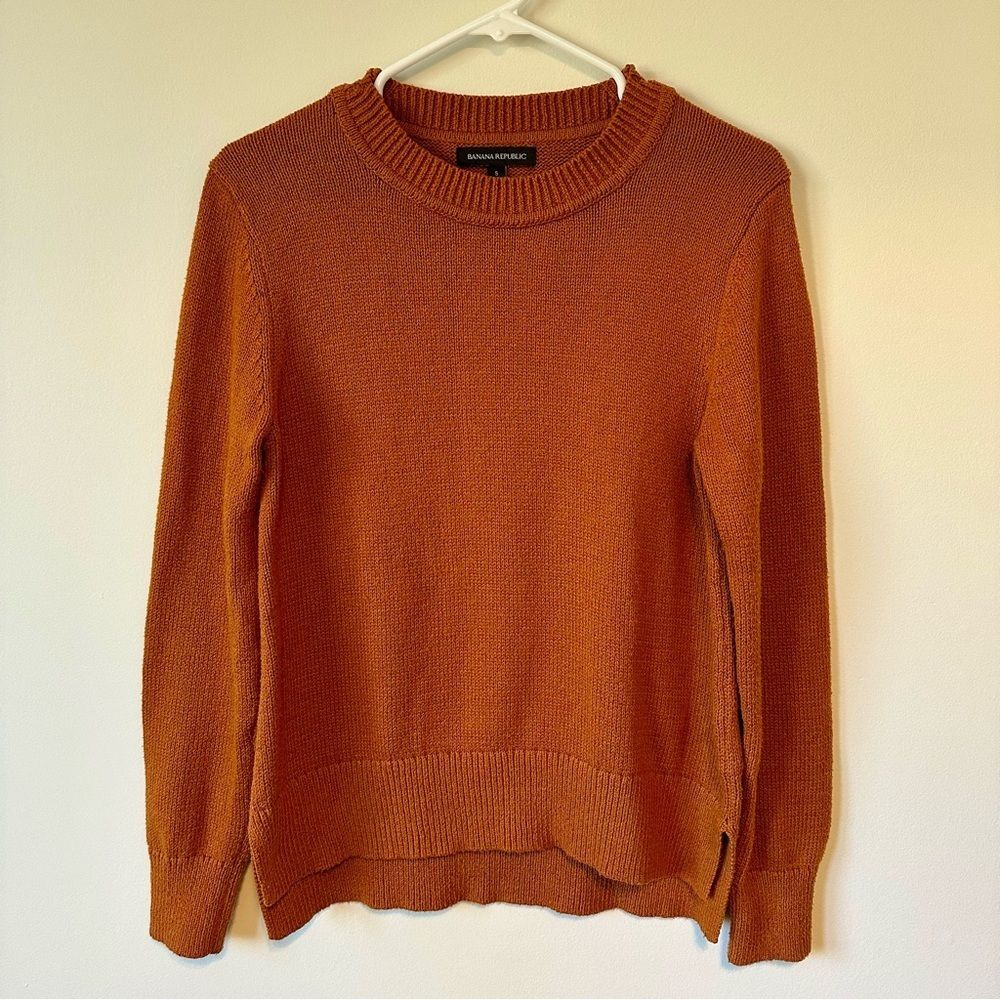 Banana Republic Knit Orange Crewneck Sweater Small